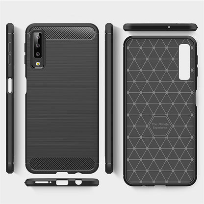Калъф за Samsung Galaxy A7 (2018) A750, Techsuit, Карбон, Черен