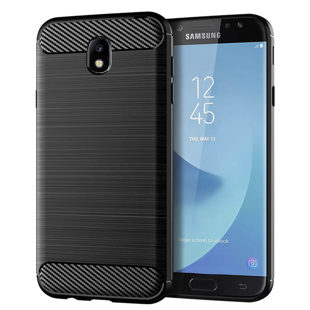Калъф за Samsung Galaxy J7 (2017) J730, Techsuit, Карбон, Черен