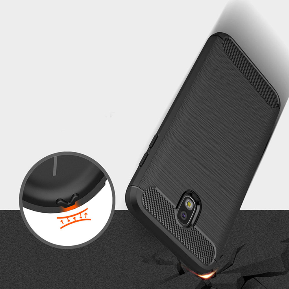 Калъф за Samsung Galaxy J7 (2017) J730, Techsuit, Карбон, Черен