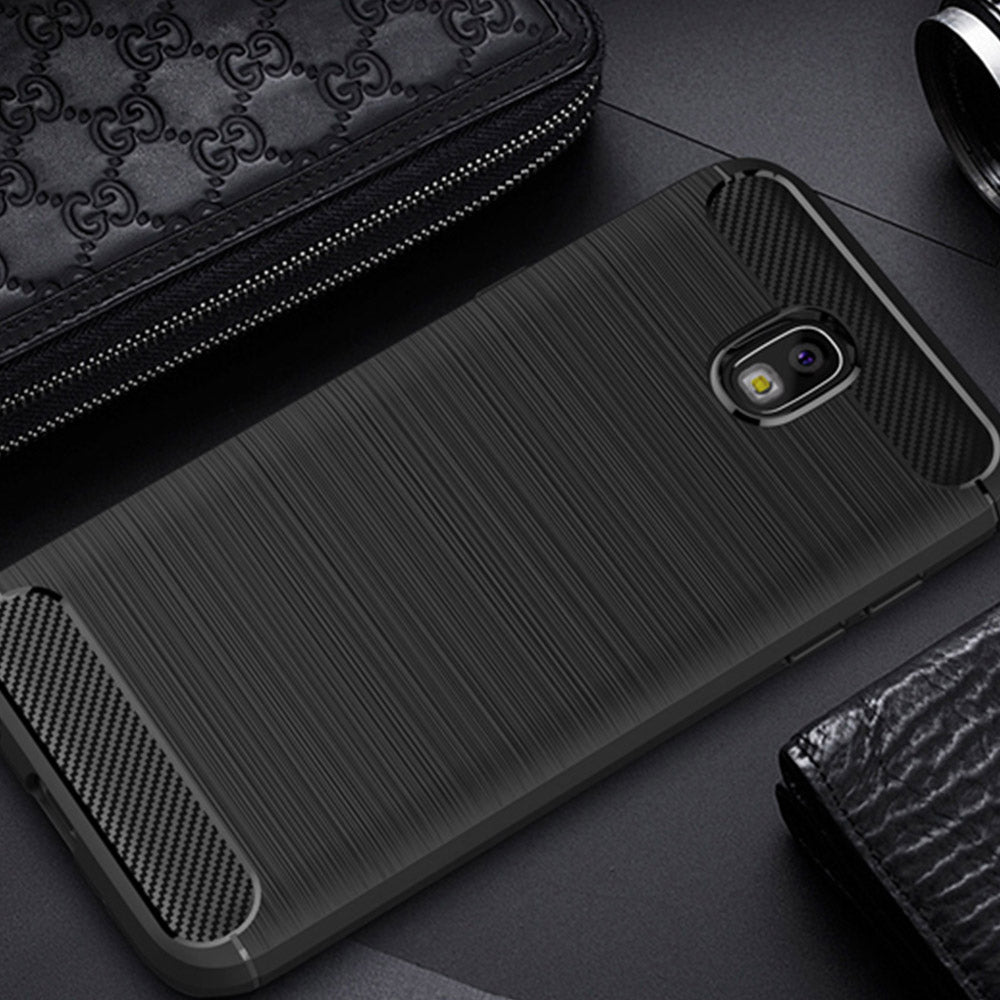 Калъф за Samsung Galaxy J7 (2017) J730, Techsuit, Карбон, Черен