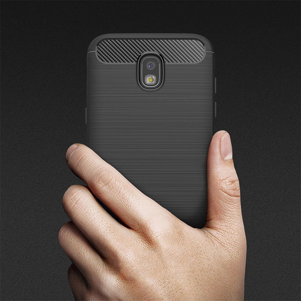 Калъф за Samsung Galaxy J7 (2017) J730, Techsuit, Карбон, Черен