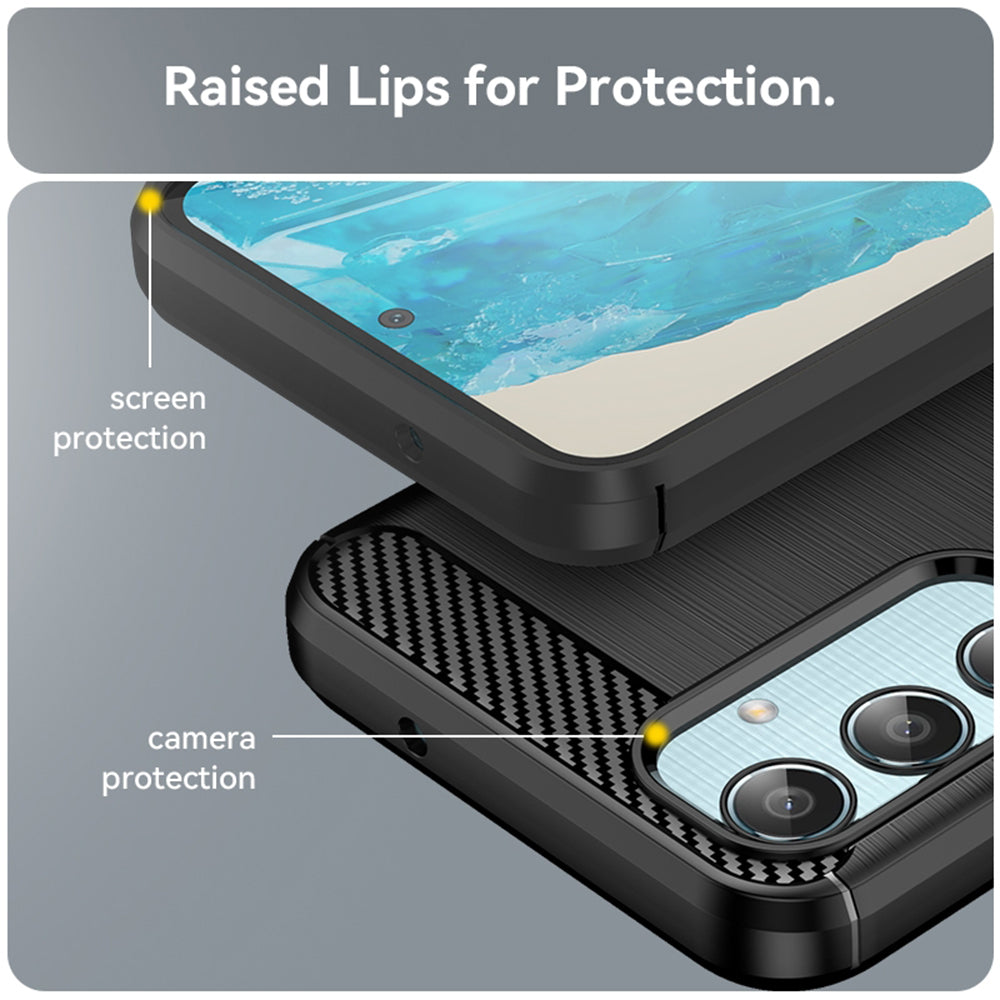 Калъф за Samsung Galaxy M35, Techsuit, Карбон, Черен