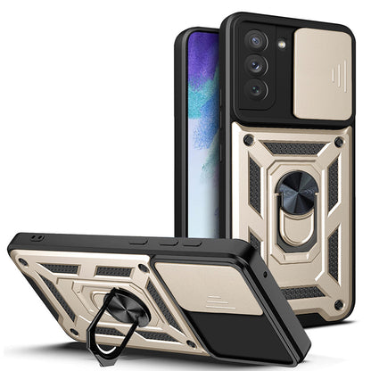 Калъф за Samsung Galaxy S21 FE 5G G990, Techsuit, CamShield, Златист