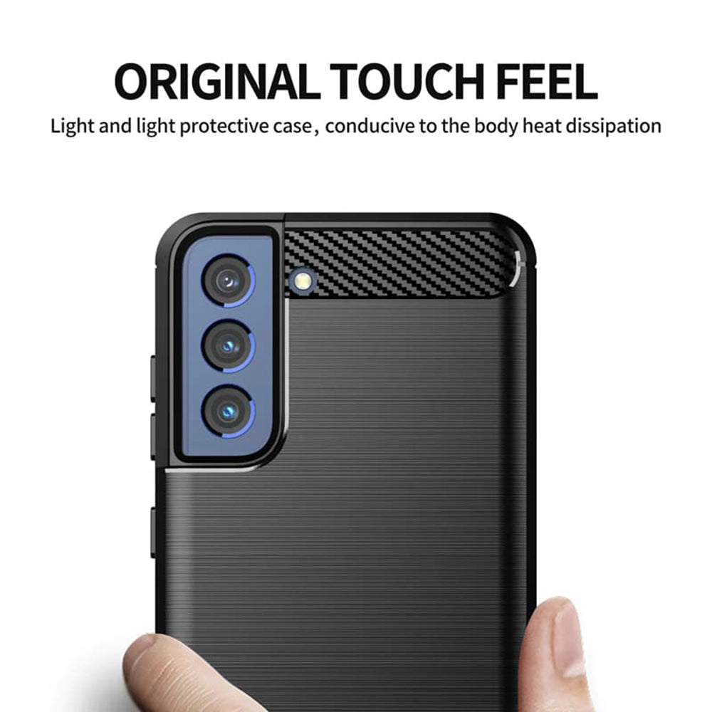 Калъф за Samsung Galaxy S21 FE 5G G990, Techsuit, Карбон, Черен