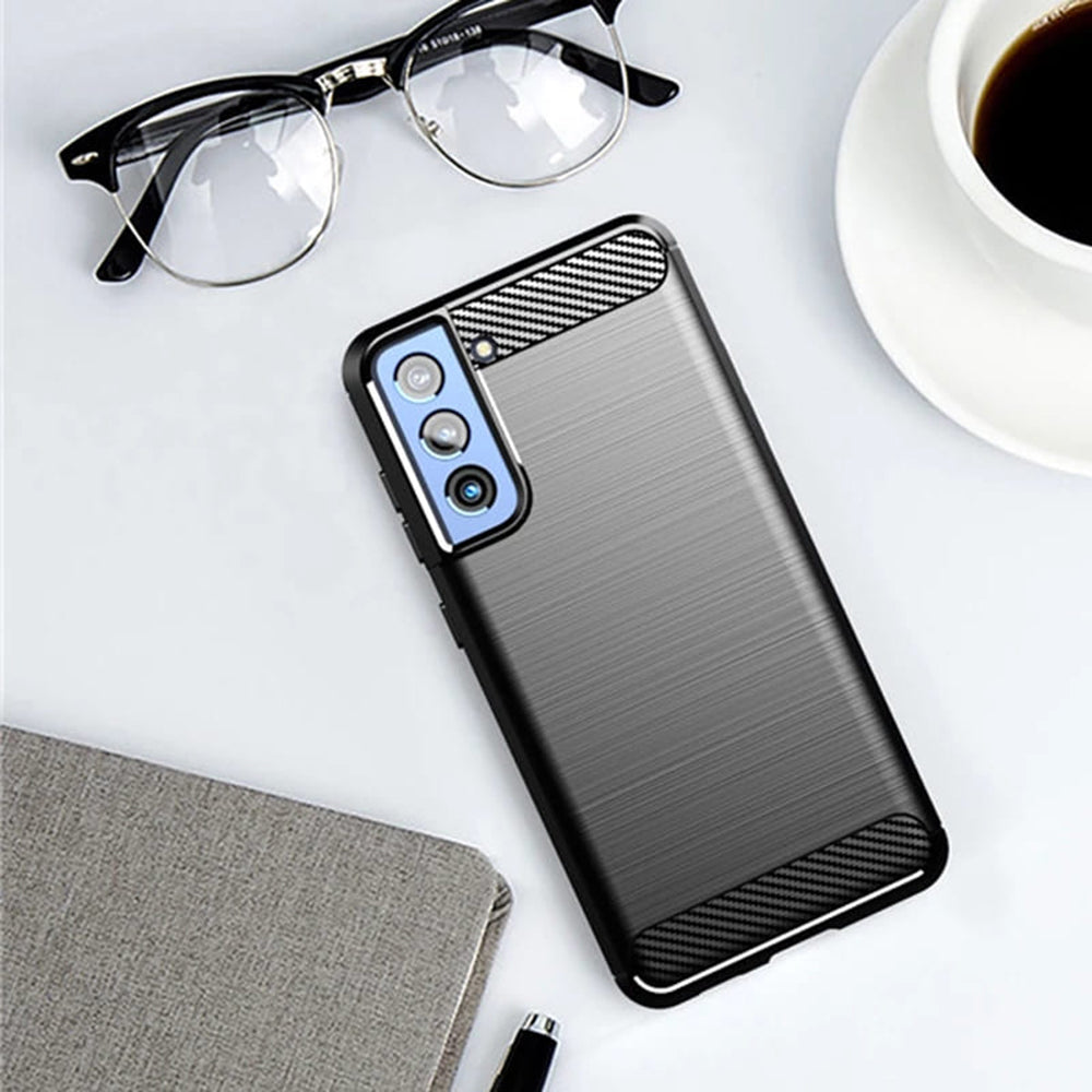 Калъф за Samsung Galaxy S21 FE 5G G990, Techsuit, Карбон, Черен