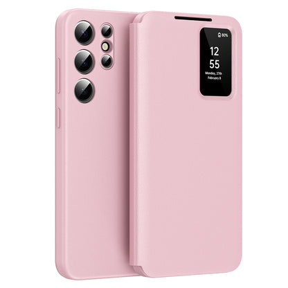 Калъф за Samsung Galaxy S22 Ultra 5G S908, Techsuit, SmartView, Розов