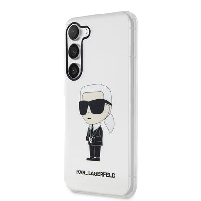 Case for Samsung Galaxy S23+ S916, Karl Lagerfeld, Ikonik Karl, Transparent