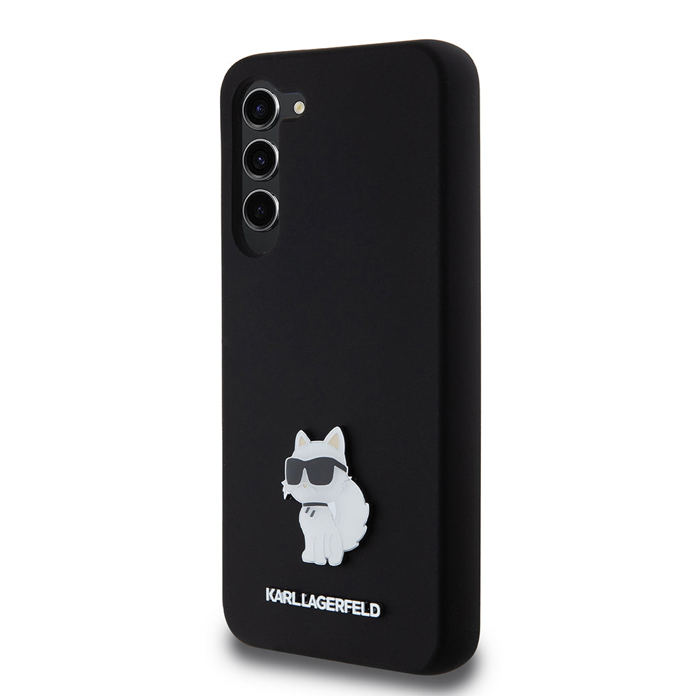 Калъф за Samsung Galaxy S23+ S916, Karl Lagerfeld, Silicone Choupette Metal, Черен