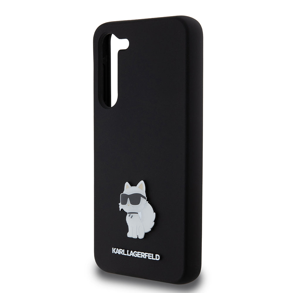 Калъф за Samsung Galaxy S23+ S916, Karl Lagerfeld, Silicone Choupette Metal, Черен
