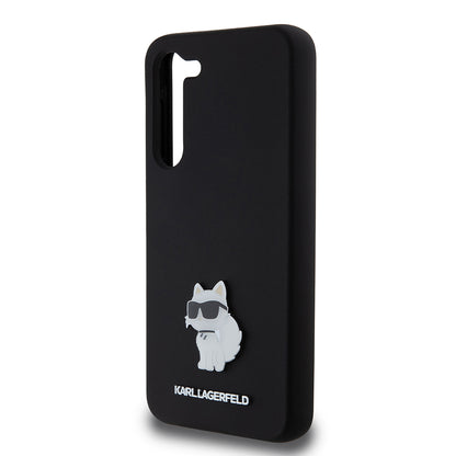 Калъф за Samsung Galaxy S23+ S916, Karl Lagerfeld, Silicone Choupette Metal, Черен