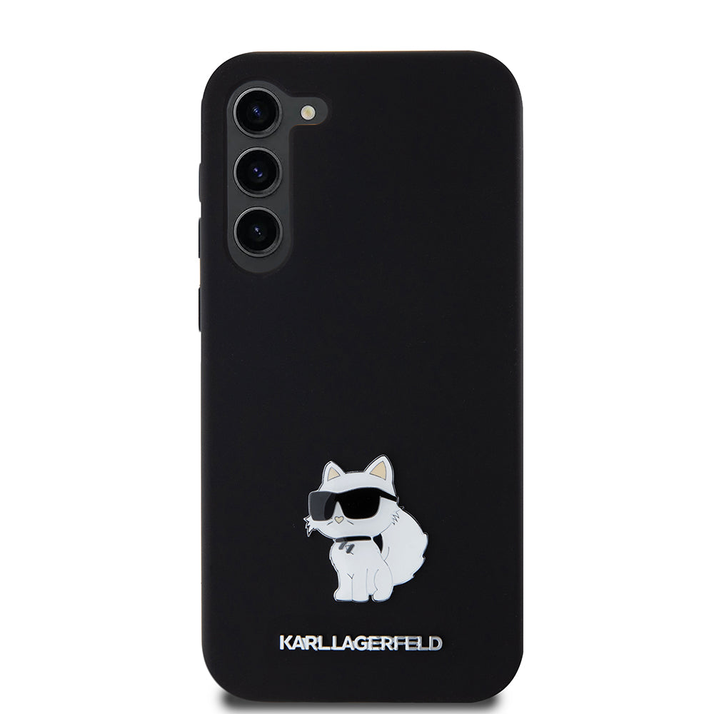 Калъф за Samsung Galaxy S23+ S916, Karl Lagerfeld, Silicone Choupette Metal, Черен