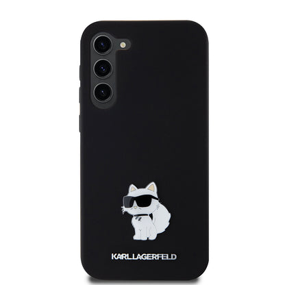 Калъф за Samsung Galaxy S23+ S916, Karl Lagerfeld, Silicone Choupette Metal, Черен