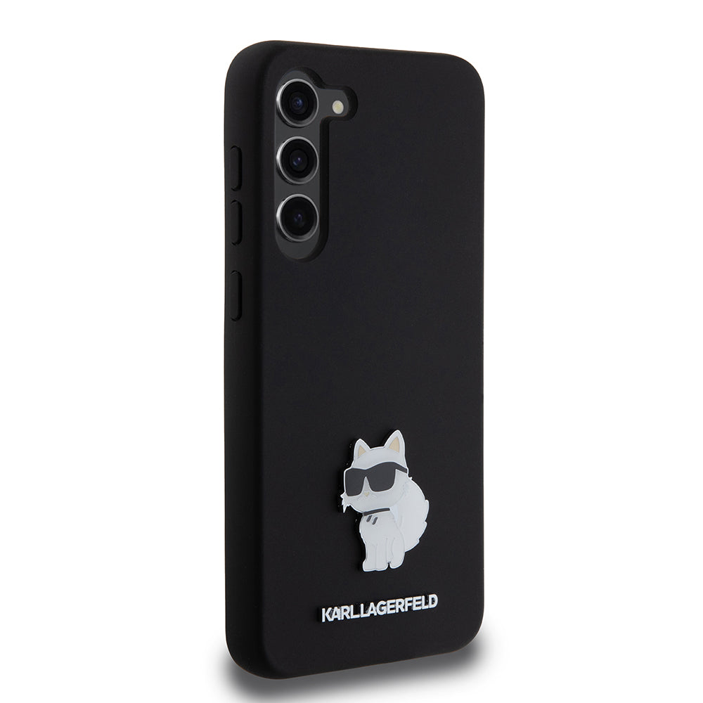 Калъф за Samsung Galaxy S23+ S916, Karl Lagerfeld, Silicone Choupette Metal, Черен