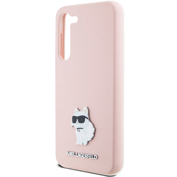 Калъф за Samsung Galaxy S23+ S916, Karl Lagerfeld, Silicone Choupette Metal, Розов