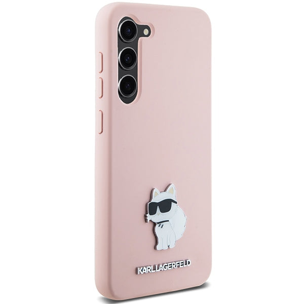 Калъф за Samsung Galaxy S23+ S916, Karl Lagerfeld, Silicone Choupette Metal, Розов
