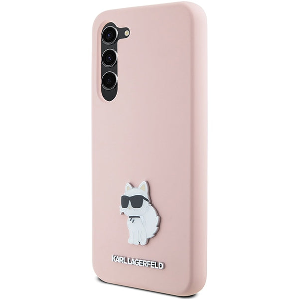 Калъф за Samsung Galaxy S23+ S916, Karl Lagerfeld, Silicone Choupette Metal, Розов