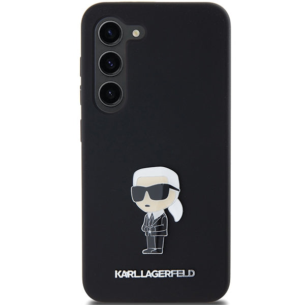 Калъф за Samsung Galaxy S23+ S916, Karl Lagerfeld, Silicone Ikonik Karl Metal, Черен