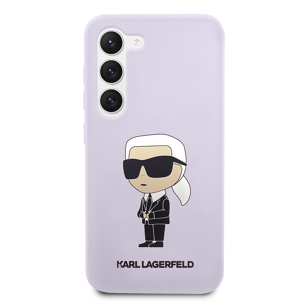 Калъф за Samsung Galaxy S23+ S916, Karl Lagerfeld, Silicone Ikonik Karl, Лилав