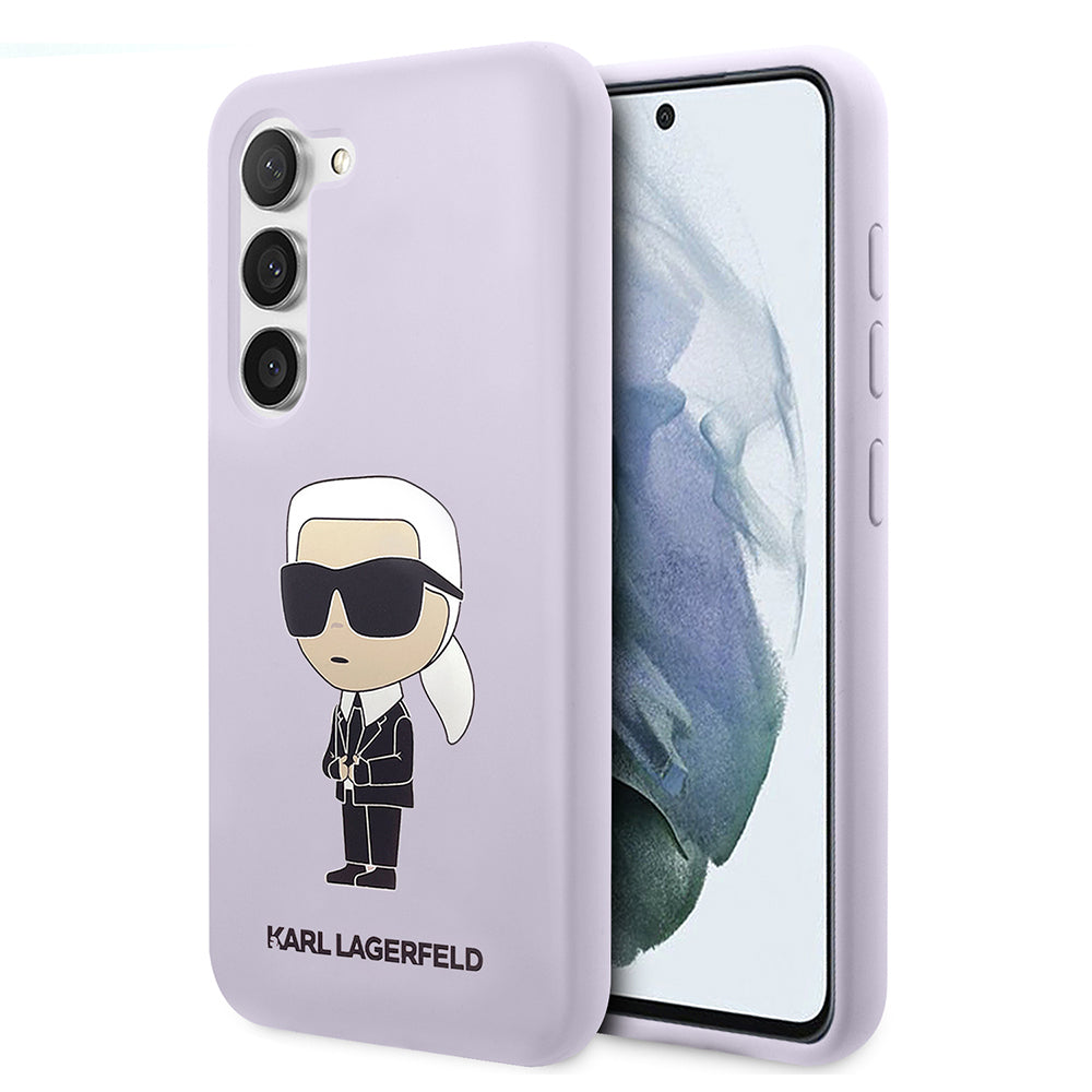 Калъф за Samsung Galaxy S23+ S916, Karl Lagerfeld, Silicone Ikonik Karl, Лилав