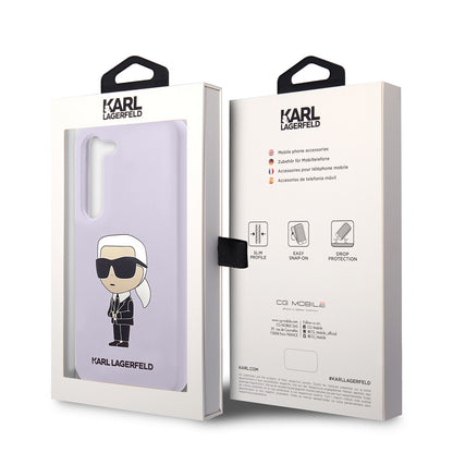 Калъф за Samsung Galaxy S23+ S916, Karl Lagerfeld, Silicone Ikonik Karl, Лилав