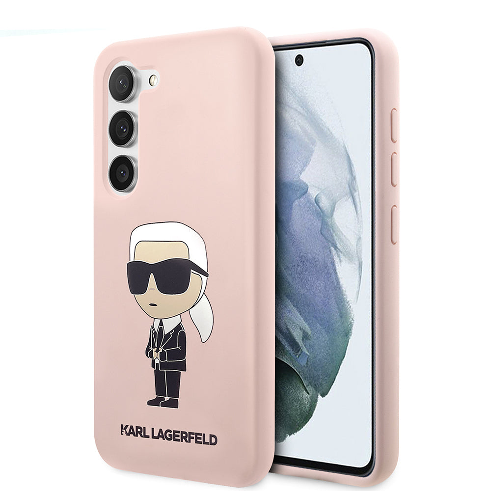 Калъф за Samsung Galaxy S23+ S916, Karl Lagerfeld, Silicone Ikonik Karl, Розов