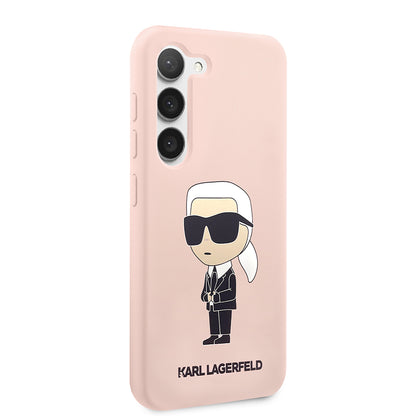 Калъф за Samsung Galaxy S23+ S916, Karl Lagerfeld, Silicone Ikonik Karl, Розов