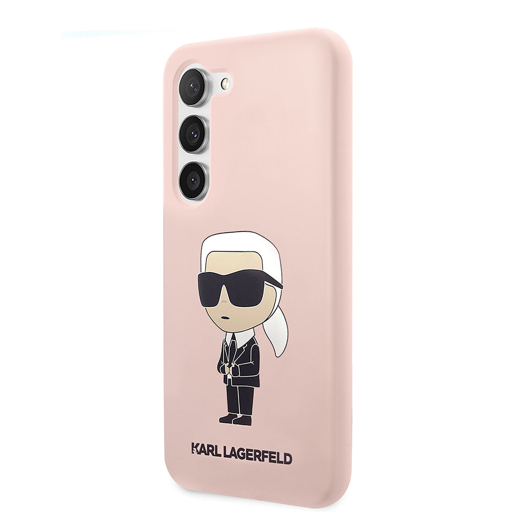 Калъф за Samsung Galaxy S23+ S916, Karl Lagerfeld, Silicone Ikonik Karl, Розов