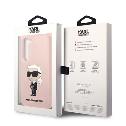 Калъф за Samsung Galaxy S23+ S916, Karl Lagerfeld, Silicone Ikonik Karl, Розов