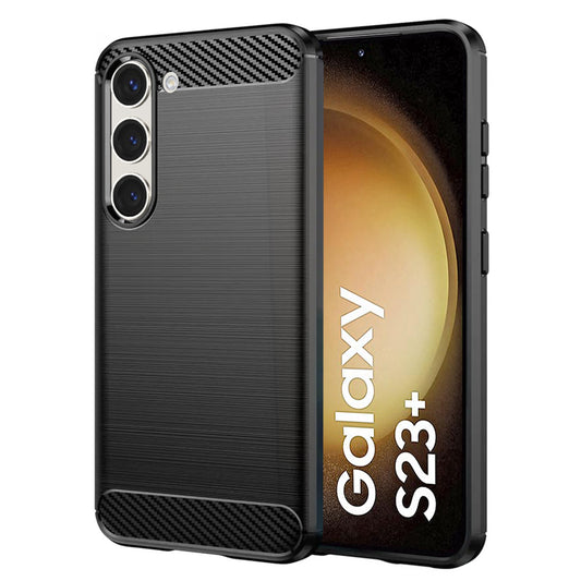 Калъф за Samsung Galaxy S23+ S916, Techsuit, Карбон, Черен