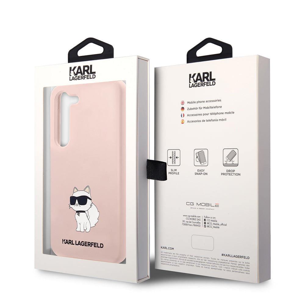 Калъф за Samsung Galaxy S23 S911, Karl Lagerfeld, Silicone Choupette, Розов