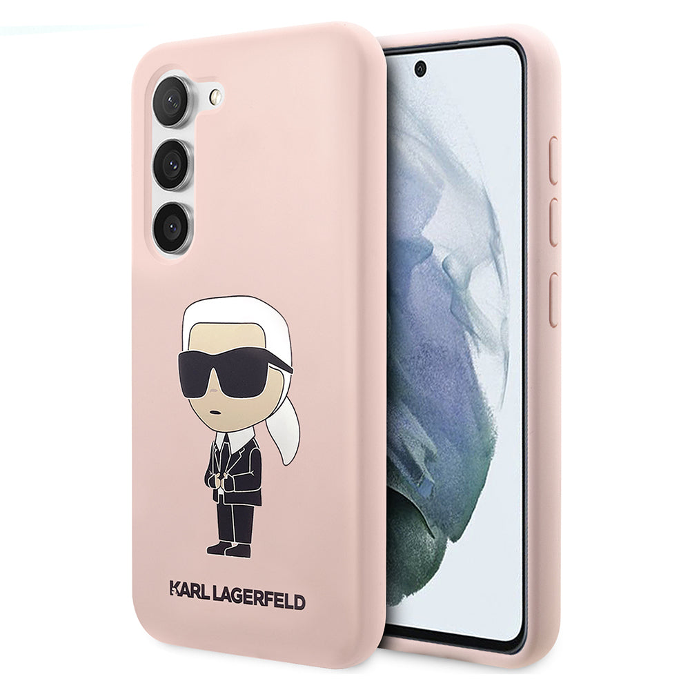 Калъф за Samsung Galaxy S23 S911, Karl Lagerfeld, Silicone Ikonik Karl, Розов