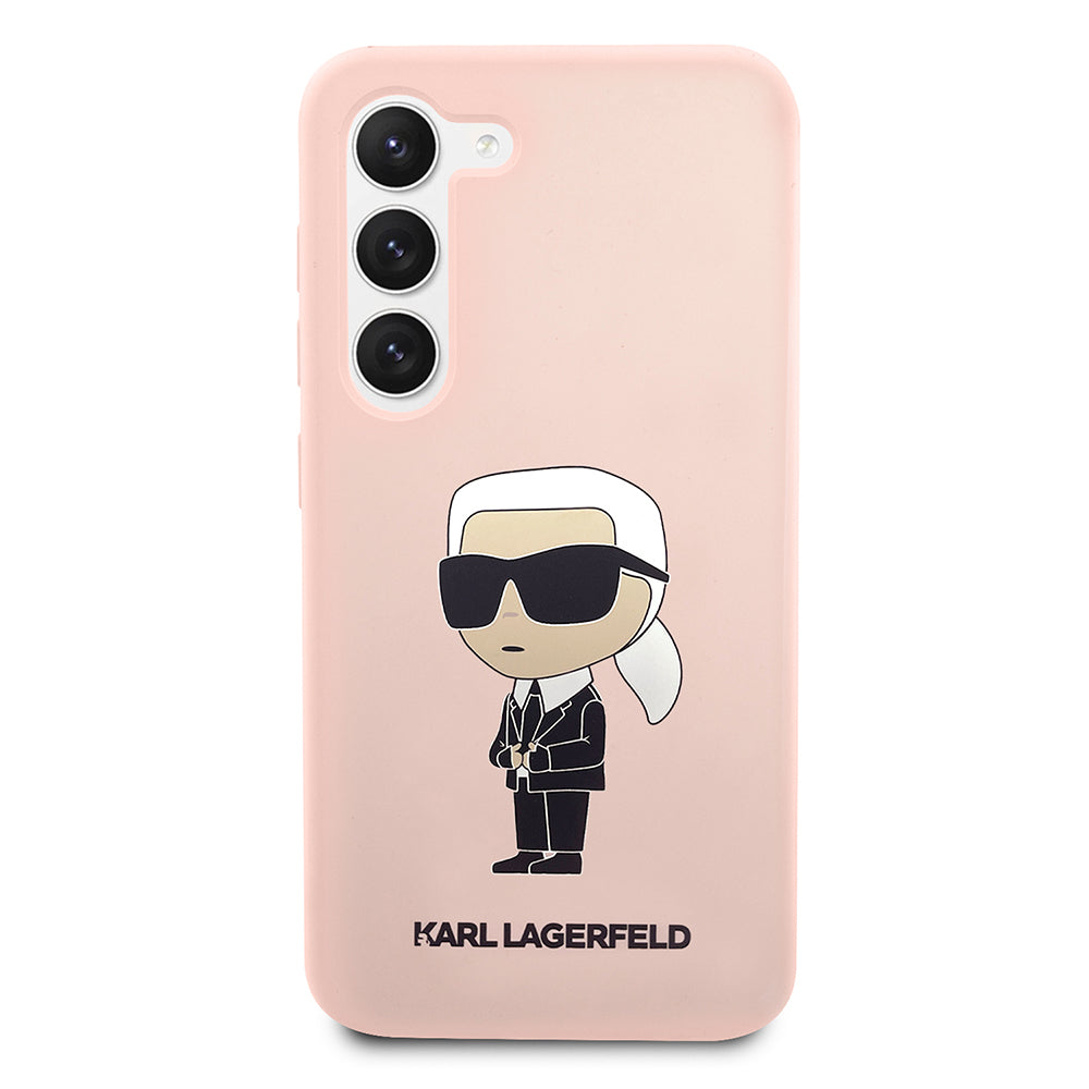 Калъф за Samsung Galaxy S23 S911, Karl Lagerfeld, Silicone Ikonik Karl, Розов