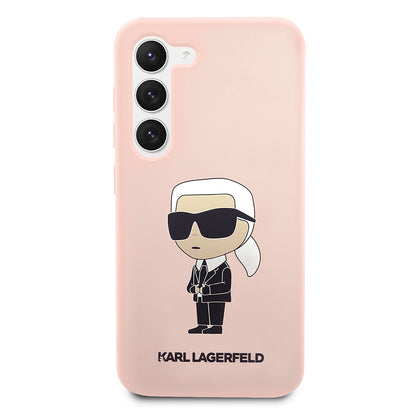 Калъф за Samsung Galaxy S23 S911, Karl Lagerfeld, Silicone Ikonik Karl, Розов