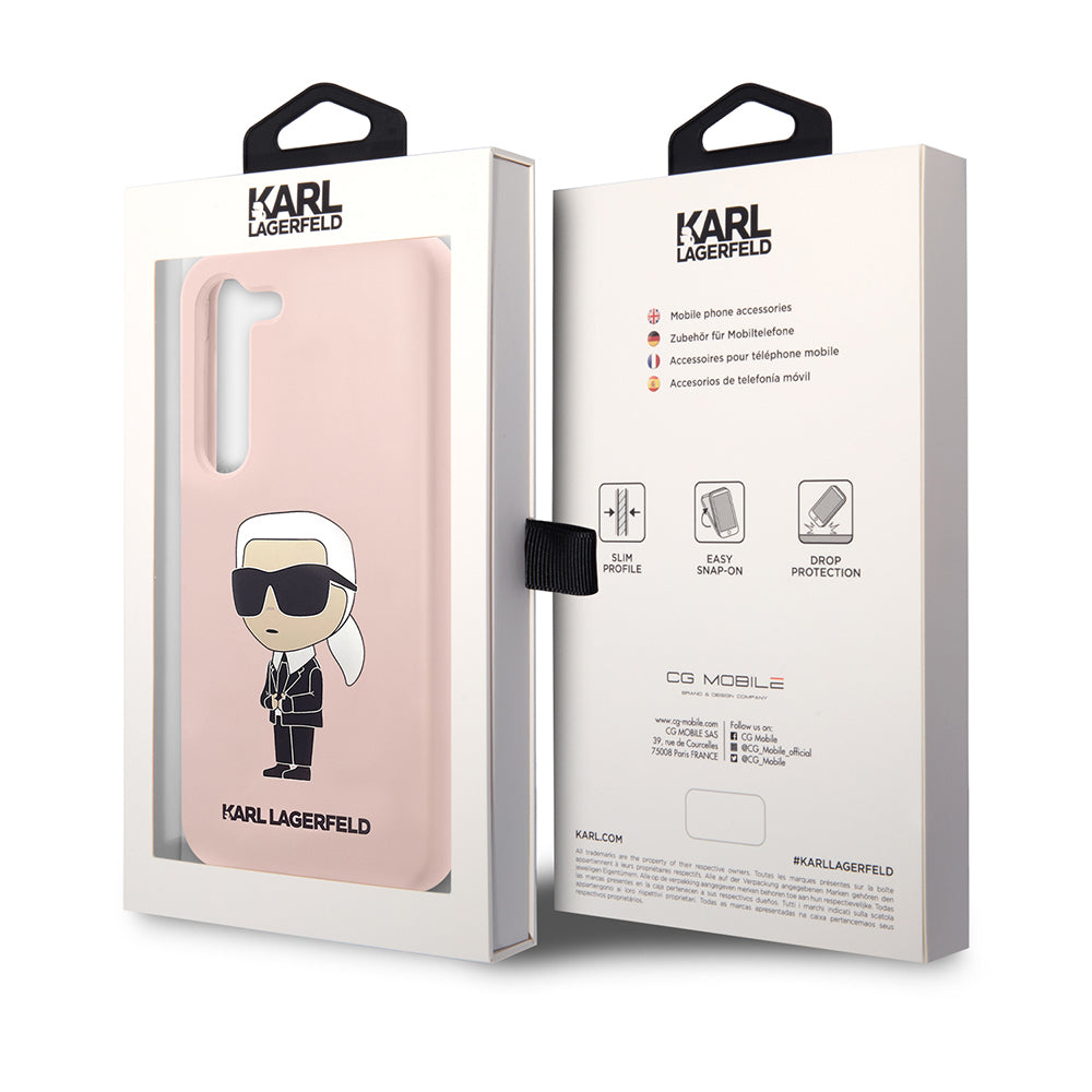 Калъф за Samsung Galaxy S23 S911, Karl Lagerfeld, Silicone Ikonik Karl, Розов