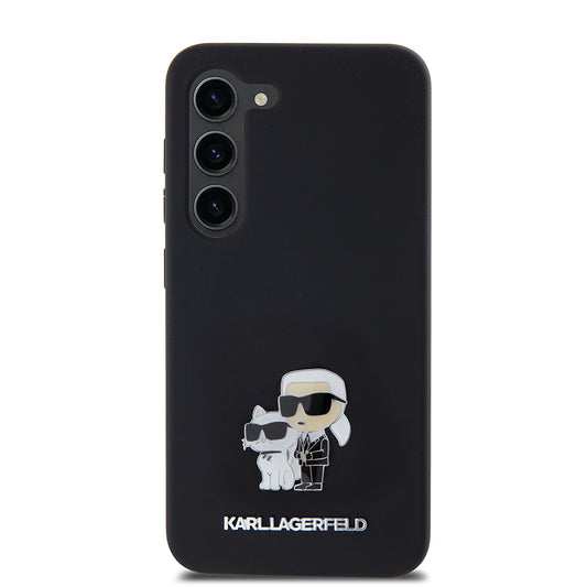 Калъф за Samsung Galaxy S23 S911, Karl Lagerfeld, Силикон Karl & Choupette Metal, Черен