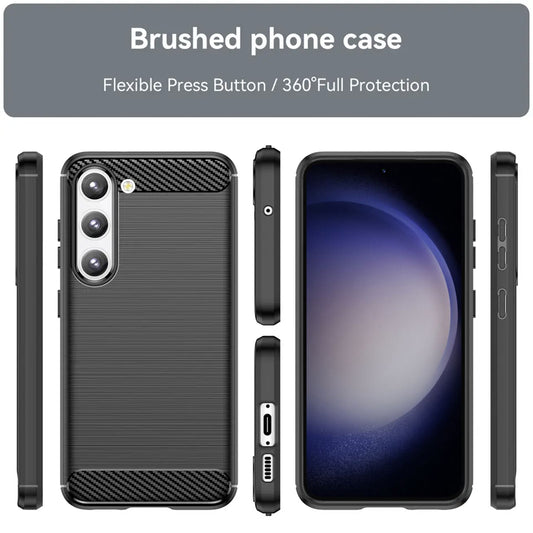 Калъф за Samsung Galaxy S23 S911, Techsuit, Карбон, Черен