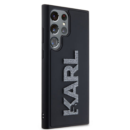 Калъф за Samsung Galaxy S23 Ultra S918, Karl Lagerfeld, 3D Rubber Glitter Logo, Черен
