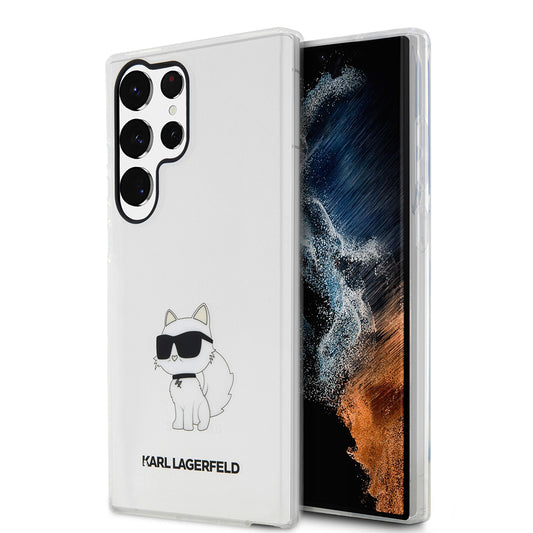 Калъф за Samsung Galaxy S23 Ultra S918, Karl Lagerfeld, Ikonik Choupette, Прозрачен