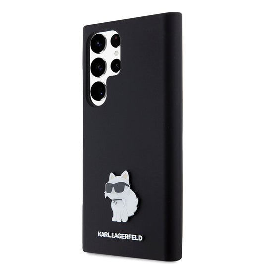 Калъф за Samsung Galaxy S23 Ultra S918, Karl Lagerfeld, Silicone Choupette, Черен