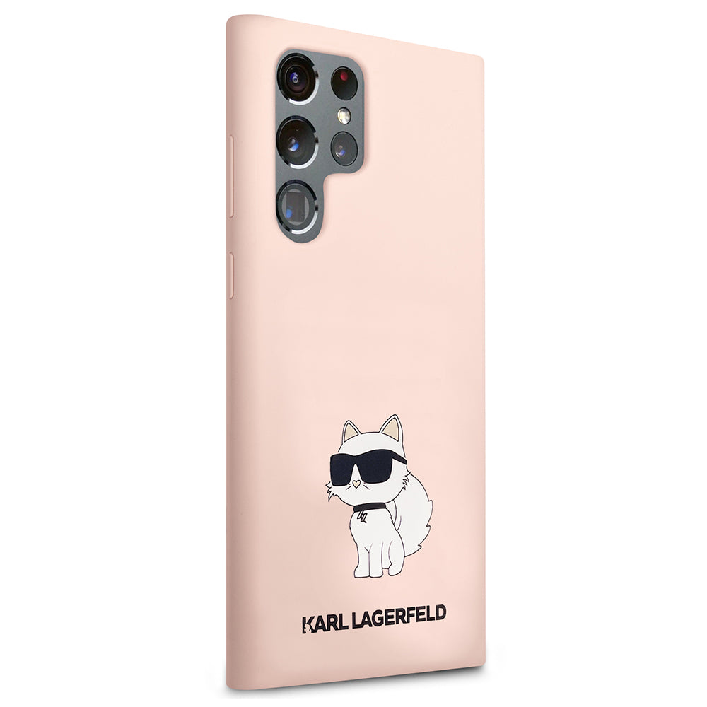 Калъф за Samsung Galaxy S23 Ultra S918, Karl Lagerfeld, Silicone Choupette, Розов