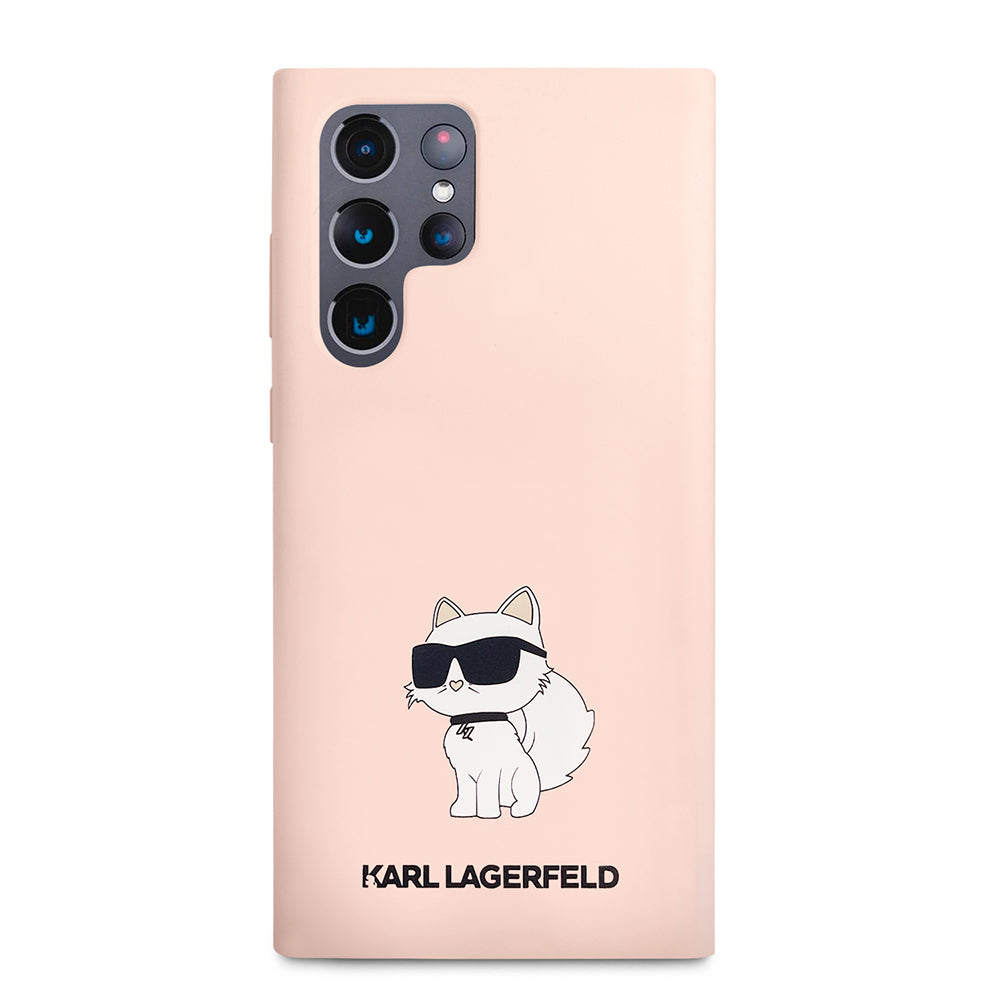 Калъф за Samsung Galaxy S23 Ultra S918, Karl Lagerfeld, Silicone Choupette, Розов