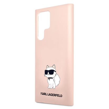 Калъф за Samsung Galaxy S23 Ultra S918, Karl Lagerfeld, Silicone Choupette, Розов