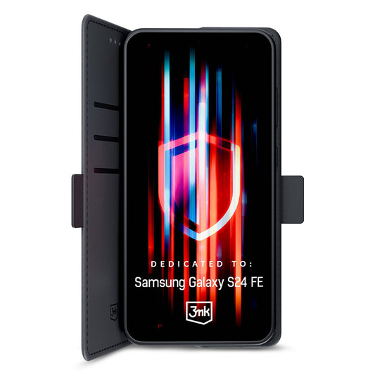 Калъф за Samsung Galaxy S24 FE S721, 3MK, Wallet, Черен
