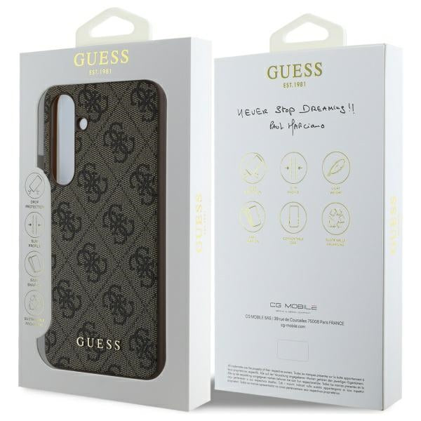 Калъф за Samsung Galaxy S24 FE S721, Guess, 4G Charm, Кафяв
