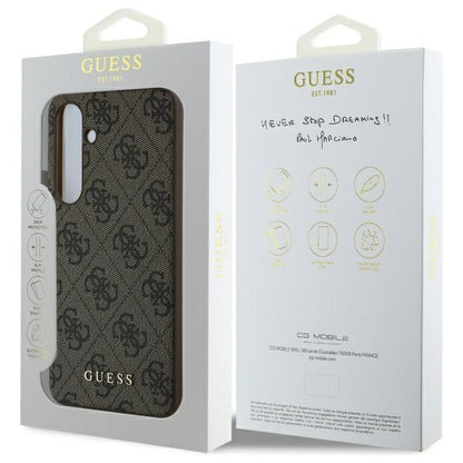 Калъф за Samsung Galaxy S24 FE S721, Guess, 4G Charm, Кафяв