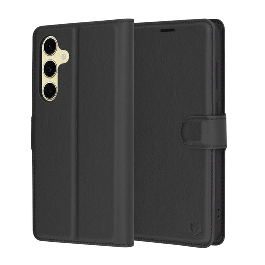 Калъф за Samsung Galaxy S24 FE S721, Techsuit, Leather Folio, Черен