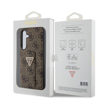 Калъф за Samsung Galaxy S24+ S926, Guess, Grip Stand 4G Triangle Strass, Кафяв