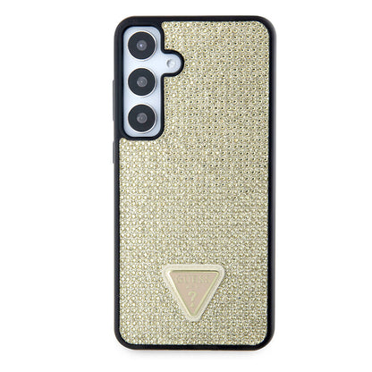 Калъф за Samsung Galaxy S24+ S926, Guess, Rhinestone Triangle Logo, Златист