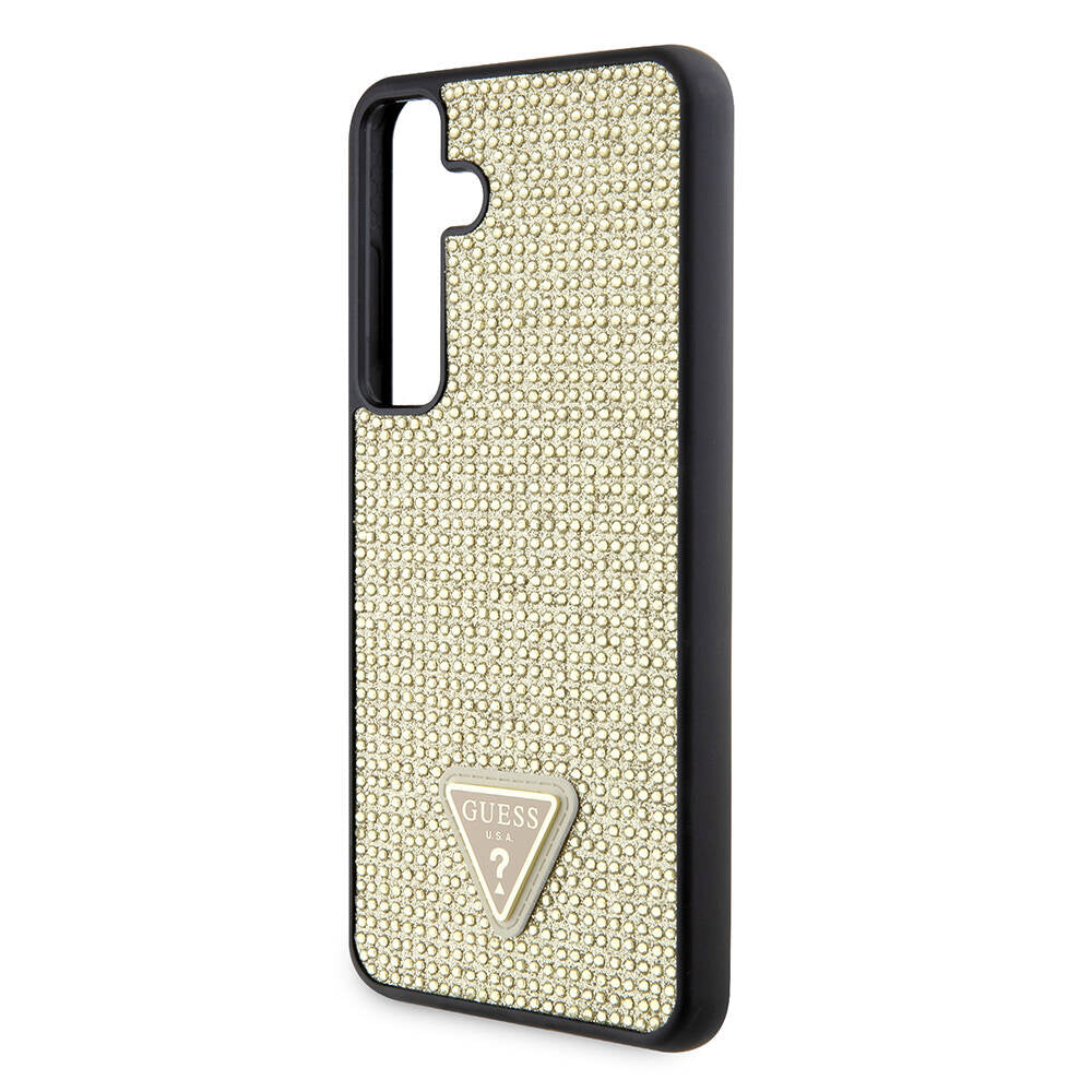 Калъф за Samsung Galaxy S24+ S926, Guess, Rhinestone Triangle Logo, Златист