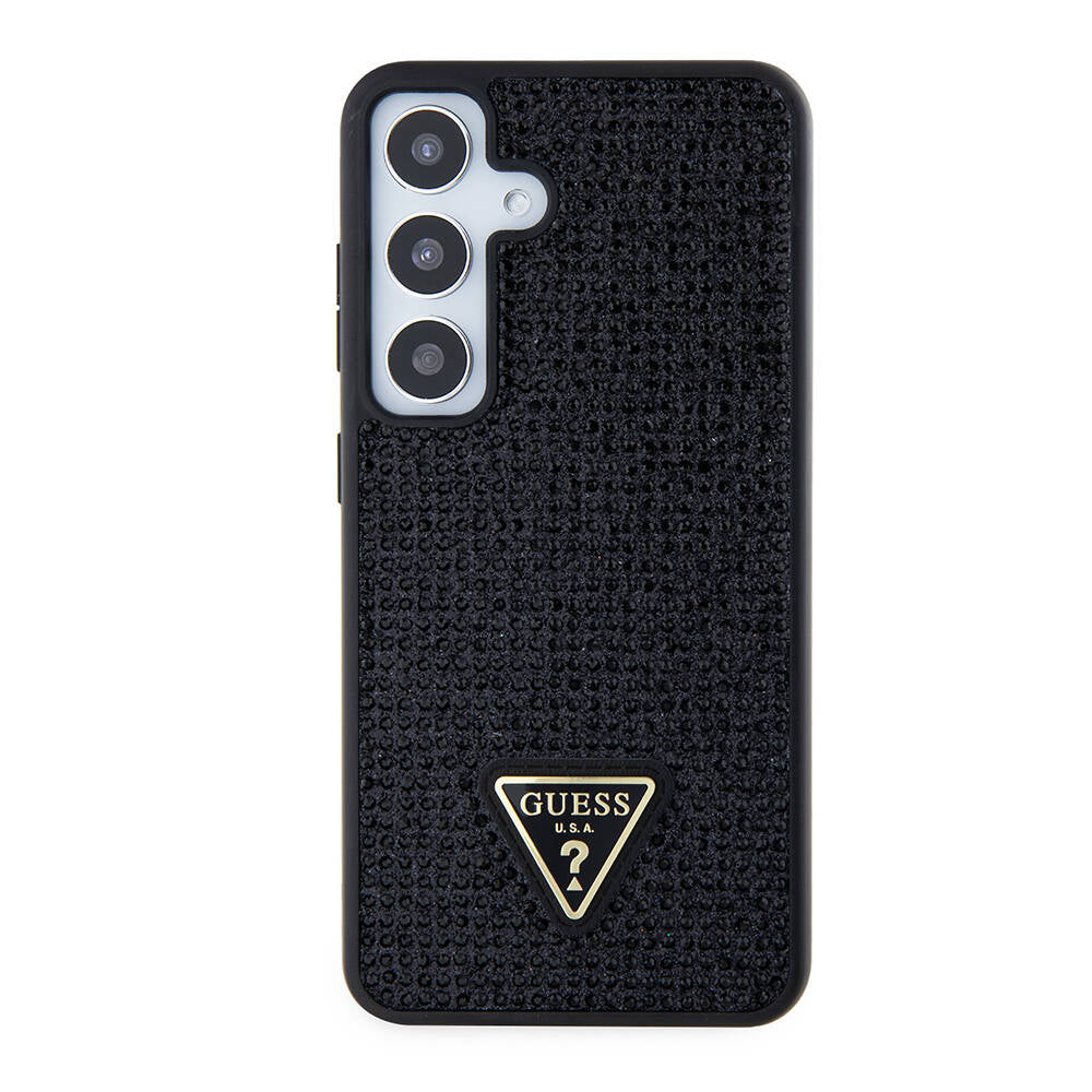 Калъф за Samsung Galaxy S24+ S926, Guess, Rhinestone Triangle Logo, Черен